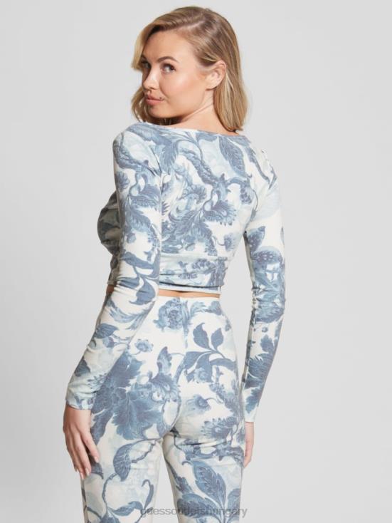 GUESS Porcelain Floral Print Bl 8ZX4F1389 Enriqueta Floral Top