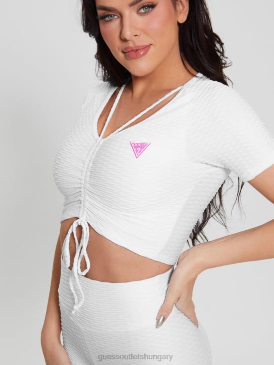 GUESS Pure White 8ZX4F1390 Eco Delma Active Crop Top