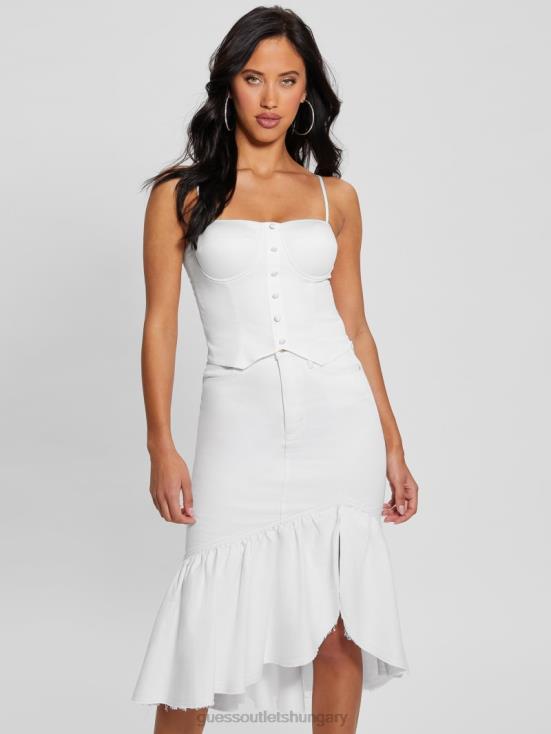 GUESS Pure White 8ZX4F955 Emery Corset Top