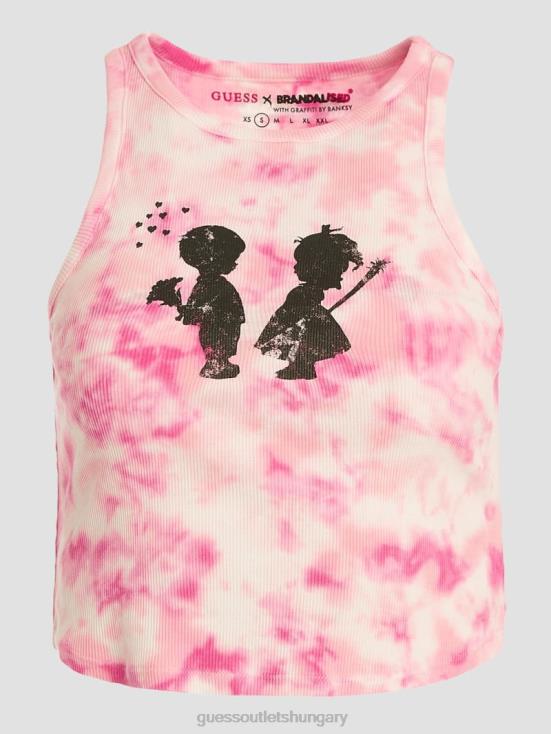 GUESS Striking Fuchsia Pink Mul 8ZX4F1339 Boy and Girl Graphic Tank Top