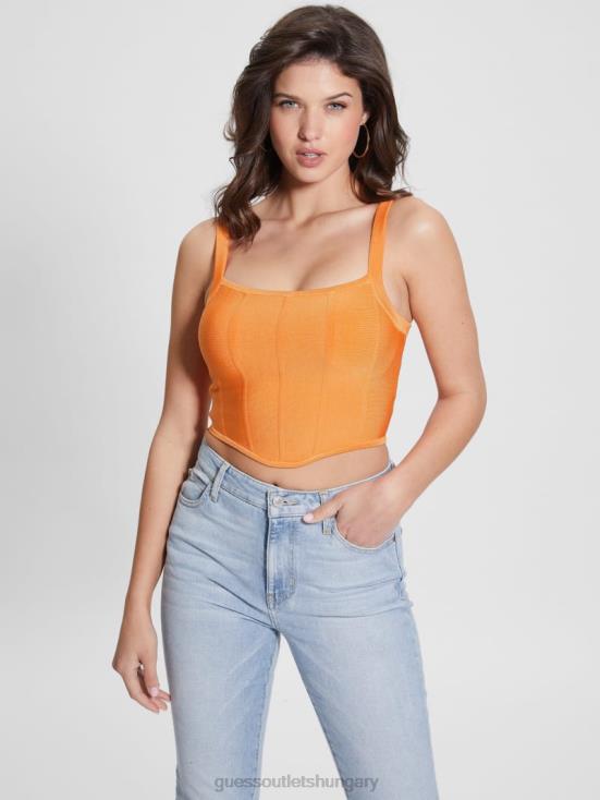 GUESS Sun Stone 8ZX4F948 Oasis Mirage Corset Crop Top