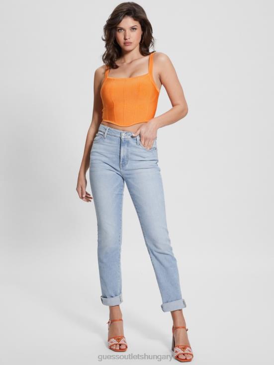 GUESS Sun Stone 8ZX4F948 Oasis Mirage Corset Crop Top