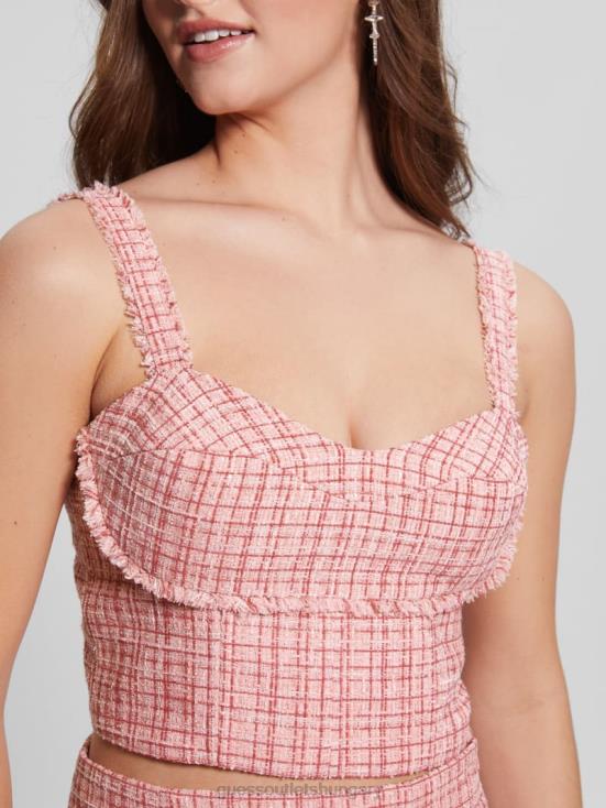 GUESS Vintage Blush Multi 8ZX4F1461 Emily Tweed Top