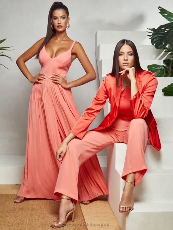 GUESS Vivacious Coral 8ZX4F1218 Gypset Scarf Top