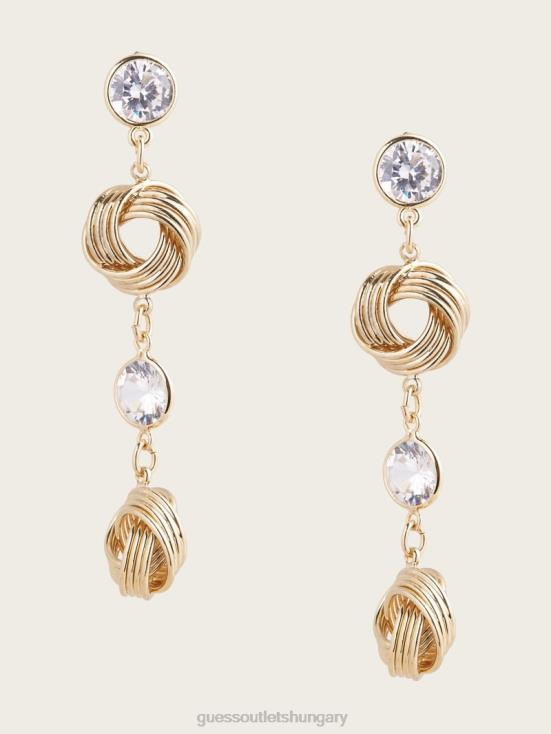 GUESS Gold 8ZX4F3866 CZ Knot Linear Earring