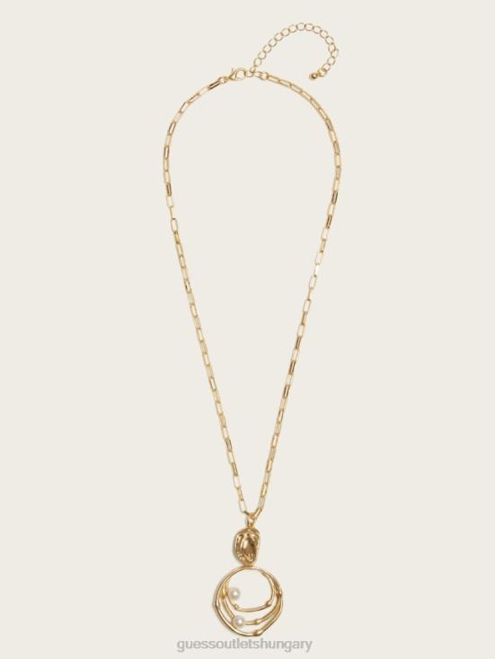 GUESS Gold 8ZX4F3919 Pearl Orbital Necklace