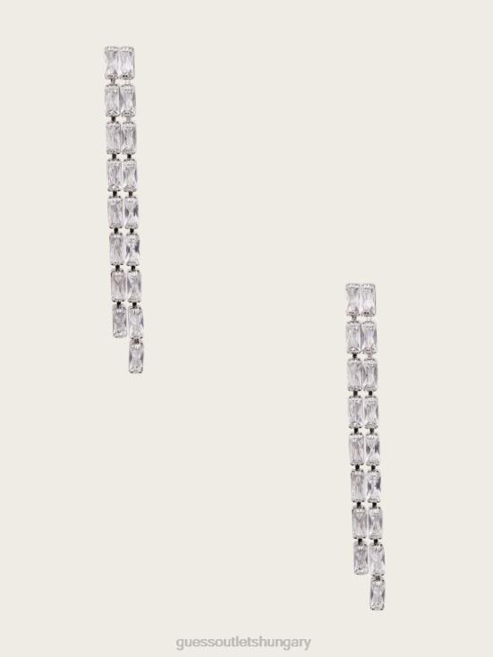 GUESS Silver 8ZX4F3857 Crystal Fringe Earrings