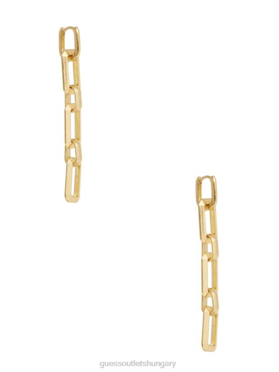 GUESS Silver/Gold 8ZX4F3899 14K Gold-Plated Link Drop Earring