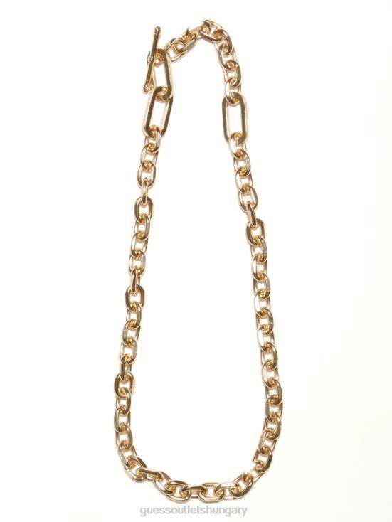 GUESS Silver/Gold 8ZX4F3905 14K Gold-Plated Single Chain Toggle Necklace