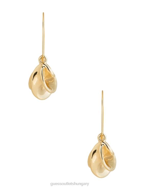 GUESS Silver/Gold 8ZX4F3916 14K Gold-Plated Twist Hoop Earring
