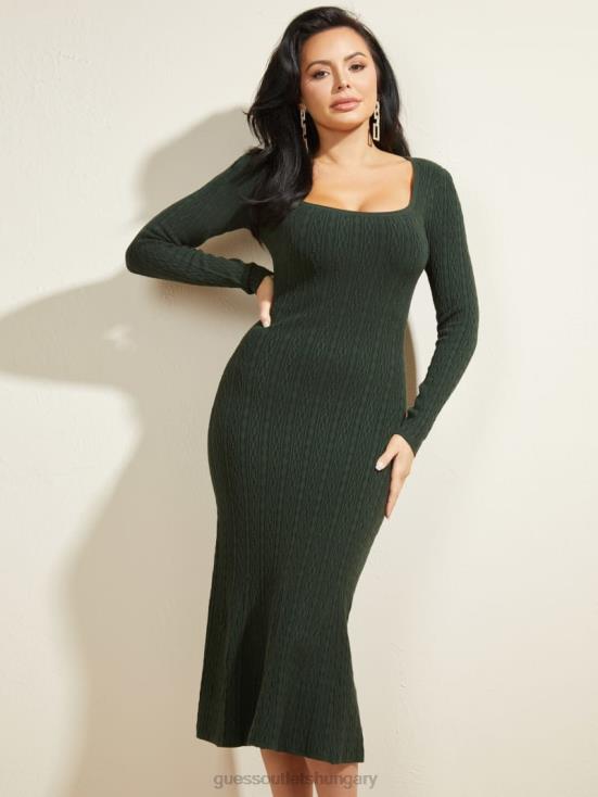 GUESS Chenille Green 8ZX4F647 Abigail Sweater Dress