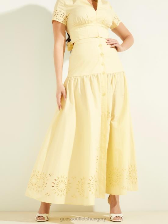 GUESS Cornsilk 8ZX4F2436 Kaia Poplin Maxi Skirt
