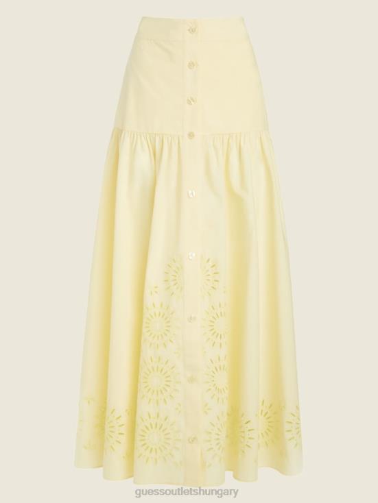 GUESS Cornsilk 8ZX4F2436 Kaia Poplin Maxi Skirt