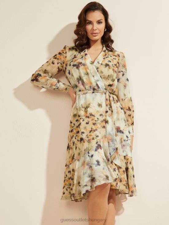 GUESS Floral Blush Print 8ZX4F867 Floral Blush Midi Dress