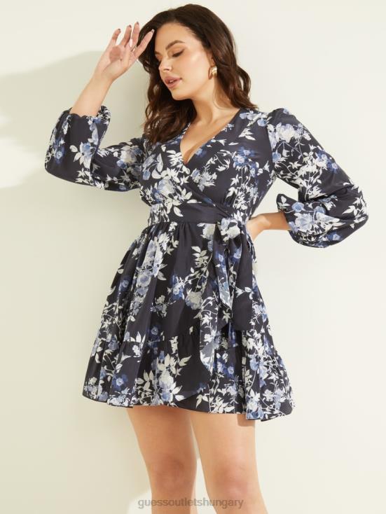 GUESS Petal Pose Indigo 8ZX4F776 Petal Pose Wrap Dress