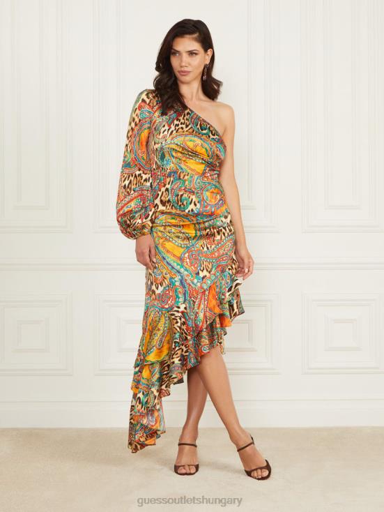 GUESS Phoenix Rising Print 8ZX4F697 Tricia Ruffle Dress