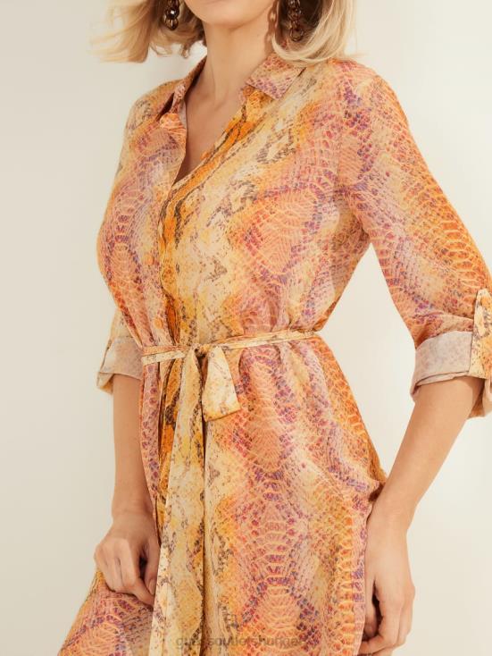 GUESS Sonora Skin 8ZX4F780 Next Level Silk Shirt Dress