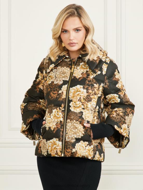 GUESS After Dark Floral Print 8ZX4F1946 Sharon Puffer Jacket