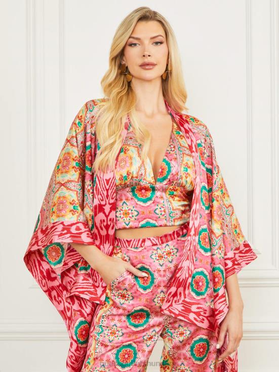 GUESS Babylon Blanket Print 8ZX4F1766 Babylon Satin Kimono