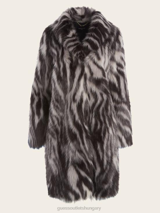 GUESS Smoke And Mirrors Abstrac 8ZX4F1888 Smoke and Mirrors Faux-Fur Coat