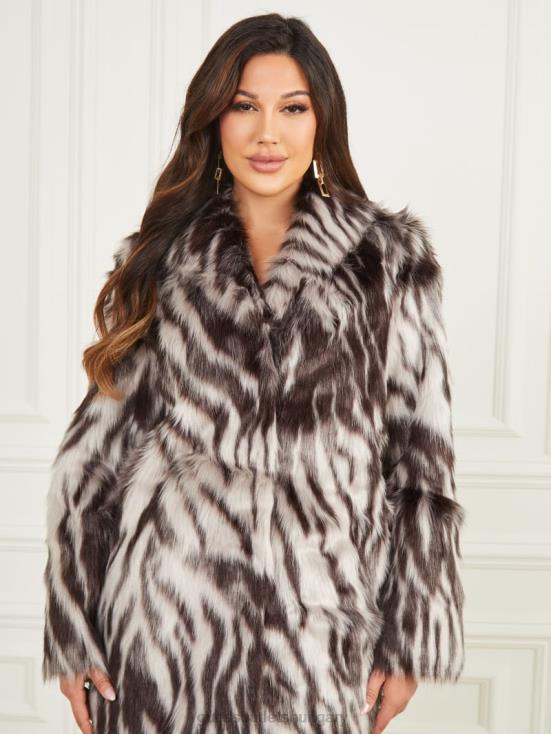 GUESS Smoke And Mirrors Abstrac 8ZX4F1888 Smoke and Mirrors Faux-Fur Coat