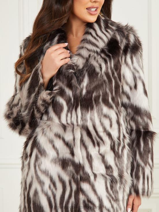 GUESS Smoke And Mirrors Abstrac 8ZX4F1888 Smoke and Mirrors Faux-Fur Coat
