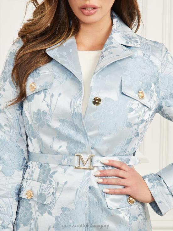 GUESS Soft Blue Flower Jacquard 8ZX4F1824 Golden Floral Trench Coat
