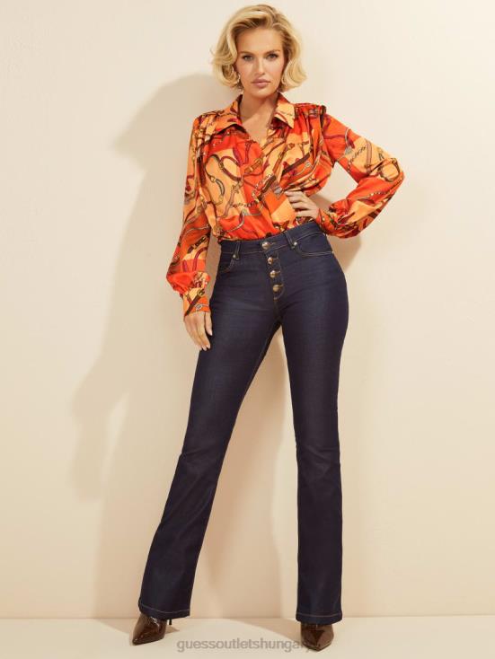 GUESS Blue Rinse Wash 8ZX4F50 Mini Flare Denim Pant