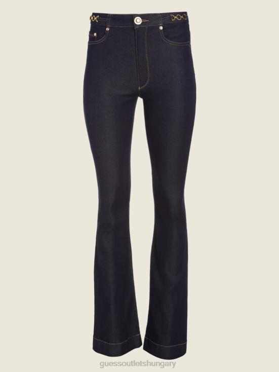 GUESS Blue Rinse Wash 8ZX4F53 Fit and Flare Denim Pant