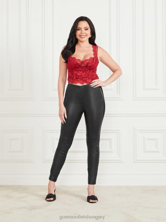 GUESS Jet Black 8ZX4F2064 Coy High-Rise Leather Legging