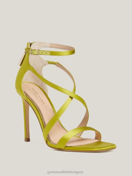 GUESS Green Patent 8ZX4F3431 Satin Strappy Heel