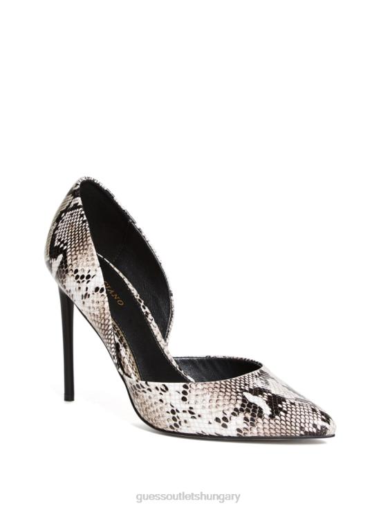 GUESS Jet Black Multi 8ZX4F3440 Heartbreaker Python Pump