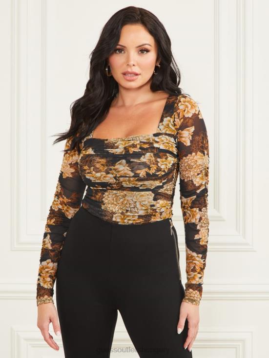 GUESS After Dark Floral Print 8ZX4F1467 After Dark Mesh Top
