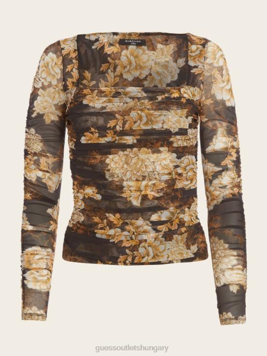 GUESS After Dark Floral Print 8ZX4F1467 After Dark Mesh Top