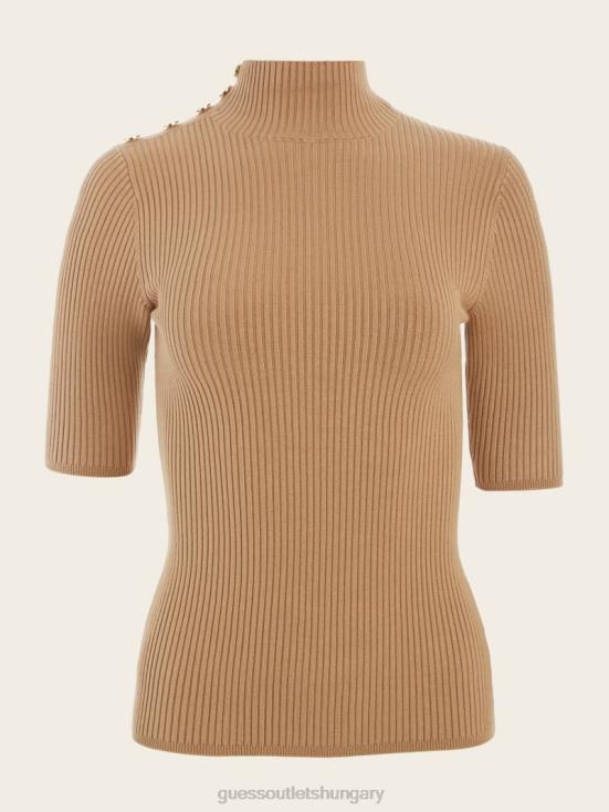 GUESS Blonde Ambition 8ZX4F1587 Eco Flora Rib Turtleneck Sweater