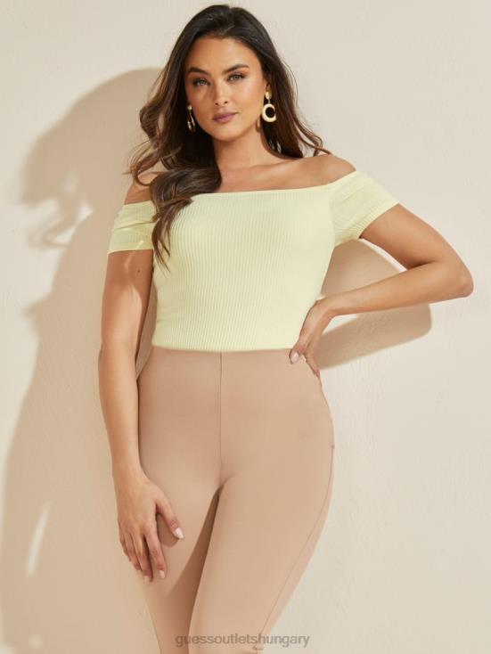 GUESS Cornsilk 8ZX4F1168 Eco Angie Off-the-Shoulder Bodysuit