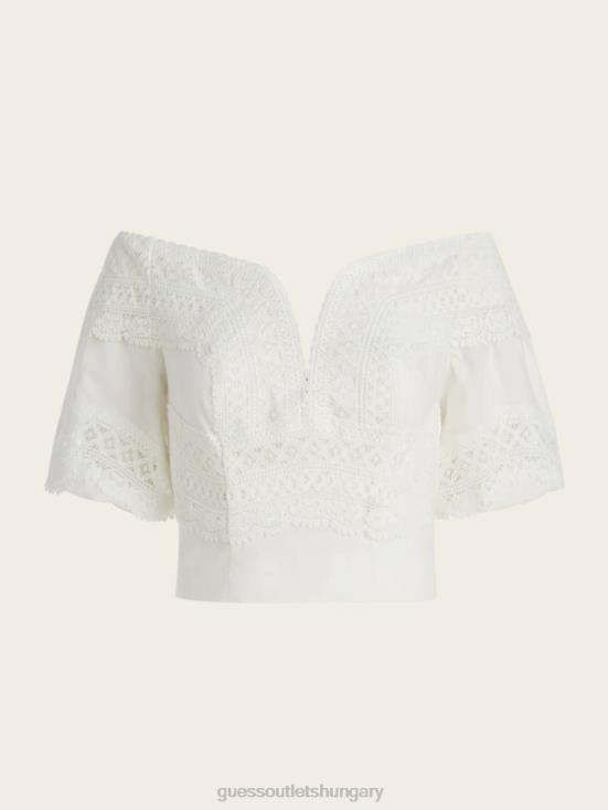 GUESS Pale Pearl 8ZX4F1327 Lou Lou Off-the-Shoulder Top