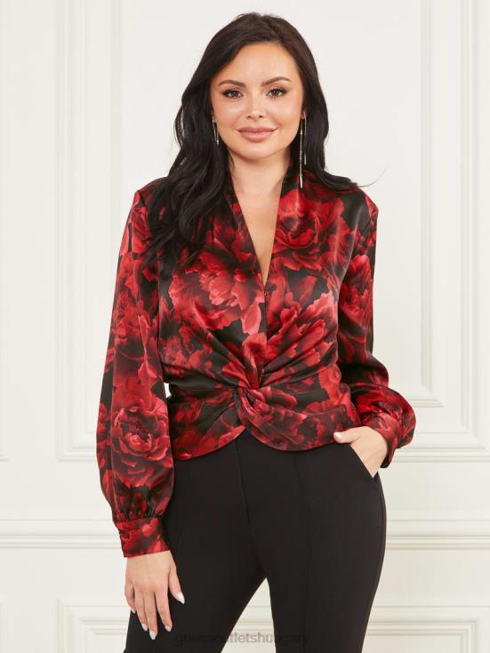 GUESS Passion Flower Print 8ZX4F1269 Daphne Blouse
