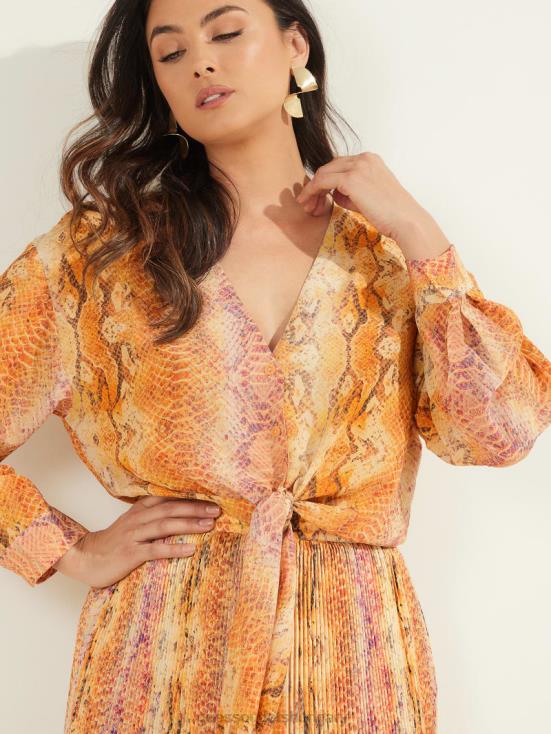 GUESS Sonora Skin 8ZX4F1567 Sonora Silk Tie-Front Blouse