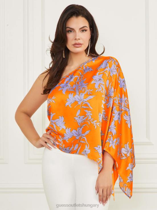 GUESS Sunburst Orange 8ZX4F1024 Marley One-Shoulder Top