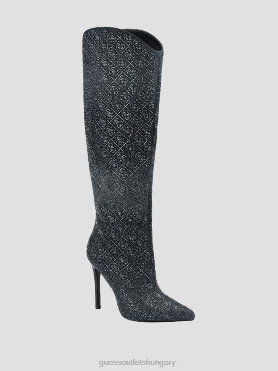 GUESS Black 8ZX4F3527 Bralyn Rhinestone Knee-High Boots