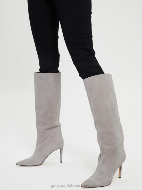 GUESS Light Gray Suede 8ZX4F3522 Dayton Faux-Suede Knee-High Boots