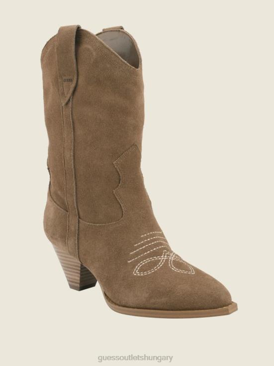 GUESS Medium Brown 8ZX4F3511 Odilia Cowboy Boots