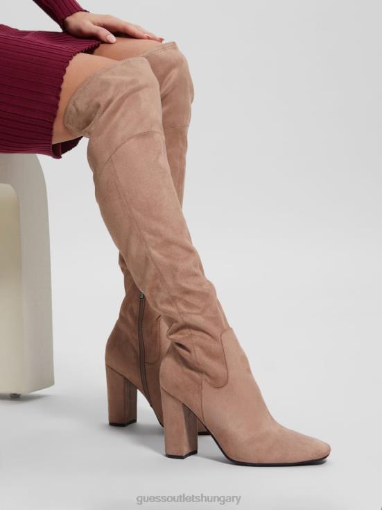 GUESS Medium Brown 8ZX4F3525 Abetter Faux-Suede Over-the-Knee Boots