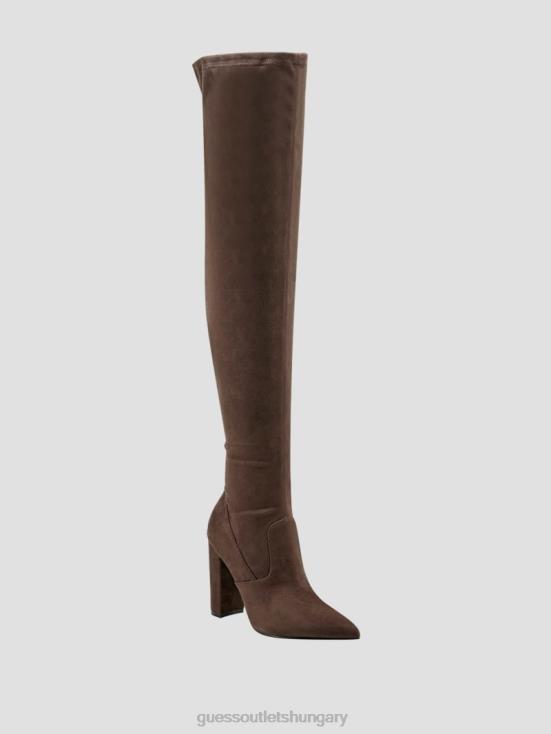 GUESS Medium Brown 8ZX4F3526 Abetter Faux-Suede Over-the-Knee Boots