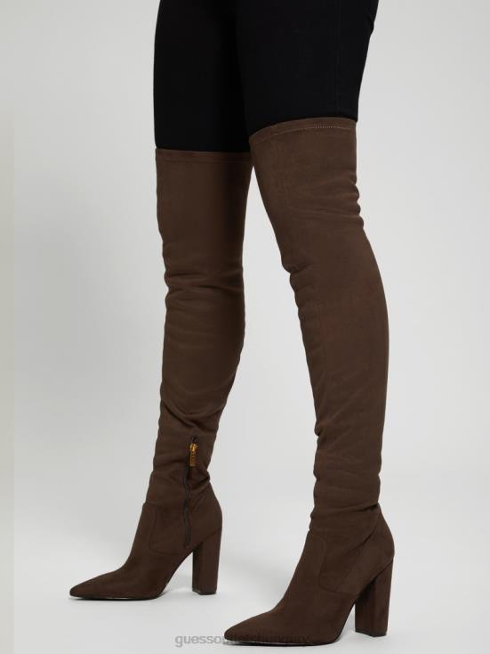 GUESS Medium Brown 8ZX4F3526 Abetter Faux-Suede Over-the-Knee Boots