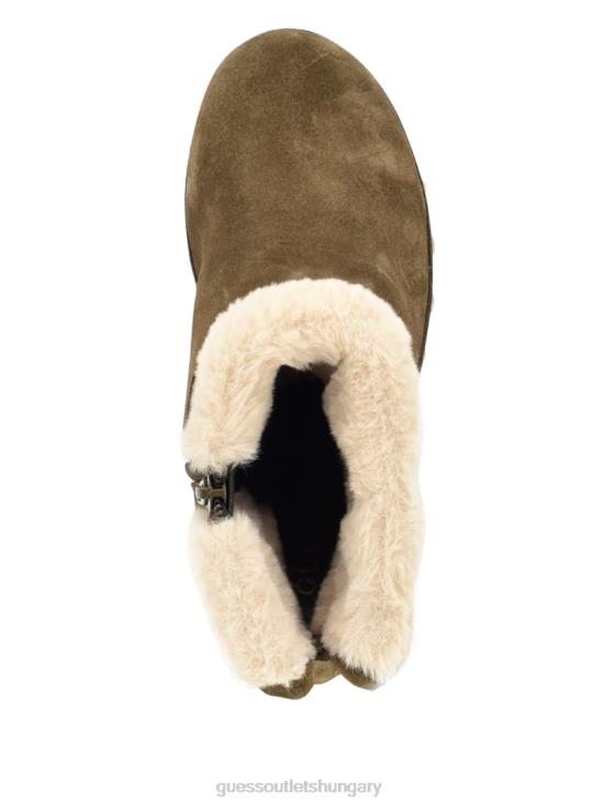 GUESS Medium Green 310 8ZX4F3529 Damina Faux-Fur Lined Booties