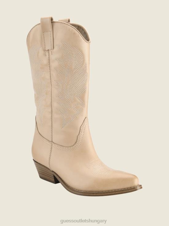 GUESS Medium Natural 101 8ZX4F3509 Gallen Leather Cowgirl Boots