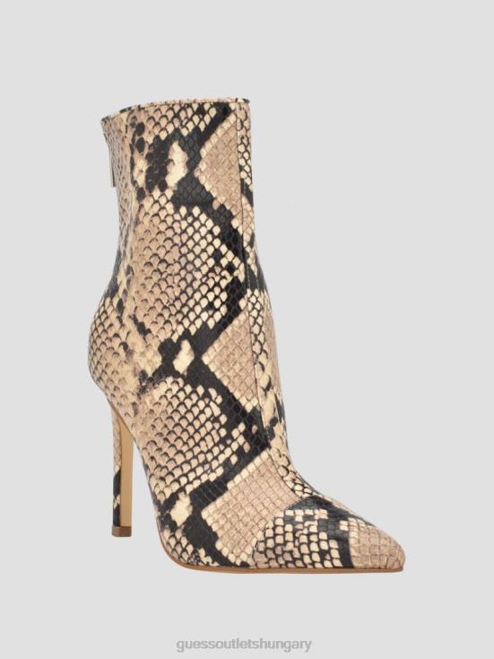 GUESS Medium Natural 101 8ZX4F3531 Simone Zip-Up Heel Booties