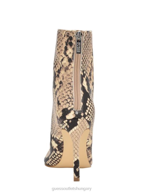 GUESS Medium Natural 101 8ZX4F3531 Simone Zip-Up Heel Booties